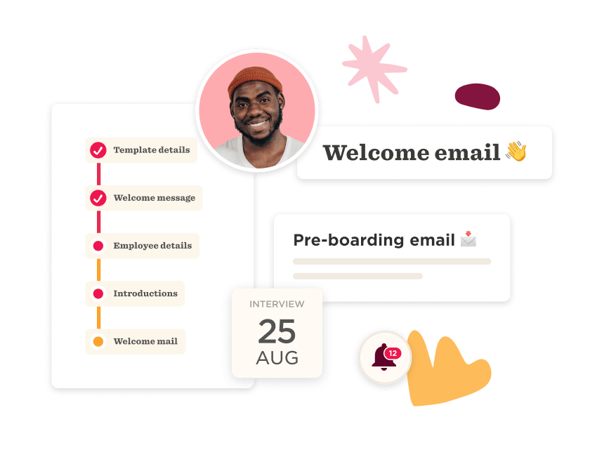 Onboarding flow, welcome email, date