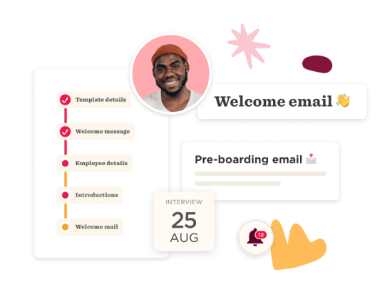 Onboarding flow, welcome email, date